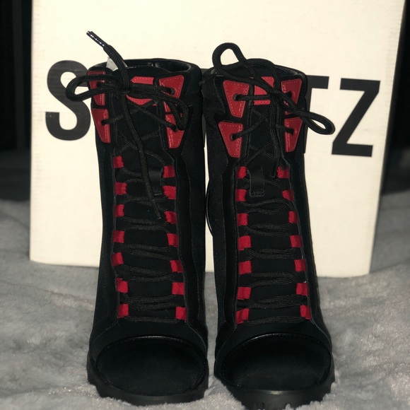 Schultz red and black military style boot - Picture 6 of 6